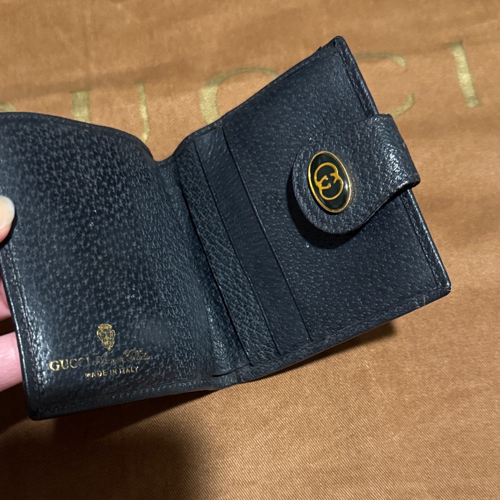 Gucci Navy Sherry Line Compact Wallet - Picture 2 of 8